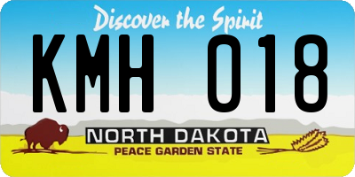 ND license plate KMH018