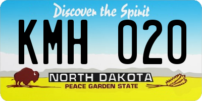 ND license plate KMH020