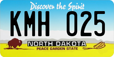 ND license plate KMH025
