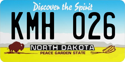 ND license plate KMH026