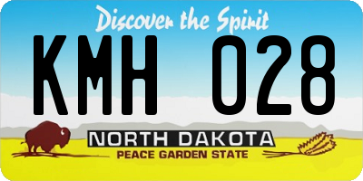 ND license plate KMH028