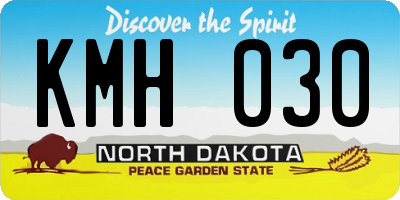 ND license plate KMH030