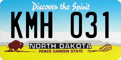 ND license plate KMH031