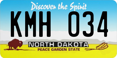 ND license plate KMH034