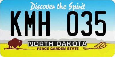 ND license plate KMH035