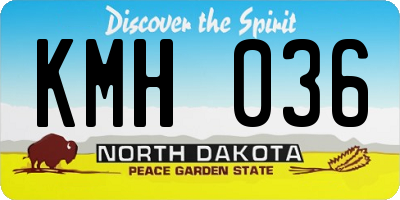 ND license plate KMH036