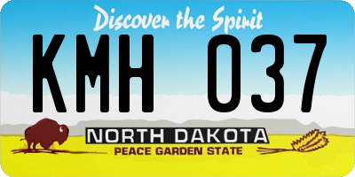 ND license plate KMH037