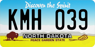 ND license plate KMH039