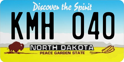 ND license plate KMH040
