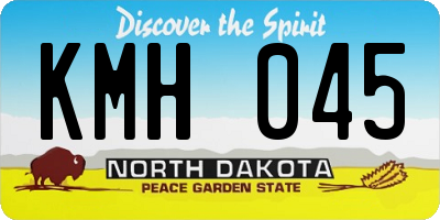 ND license plate KMH045