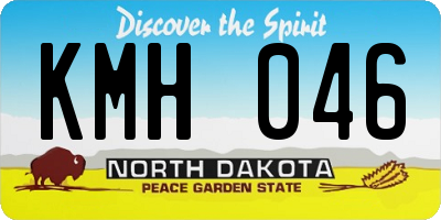 ND license plate KMH046