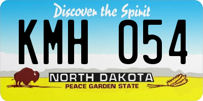 ND license plate KMH054