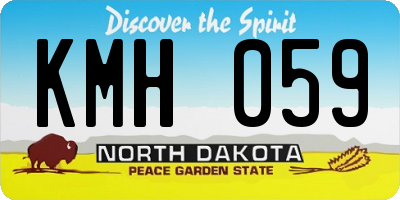 ND license plate KMH059