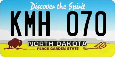 ND license plate KMH070