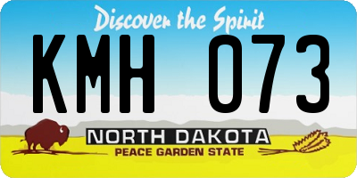 ND license plate KMH073