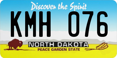 ND license plate KMH076