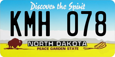 ND license plate KMH078