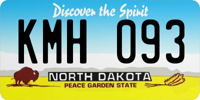 ND license plate KMH093