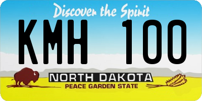 ND license plate KMH100
