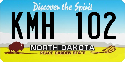 ND license plate KMH102