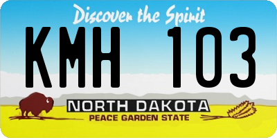 ND license plate KMH103