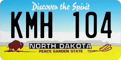 ND license plate KMH104