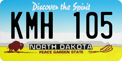 ND license plate KMH105