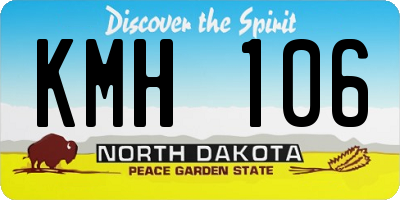 ND license plate KMH106