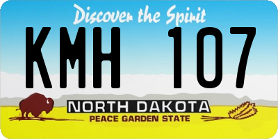 ND license plate KMH107
