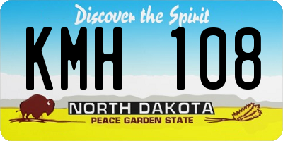 ND license plate KMH108