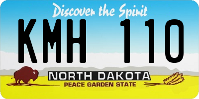 ND license plate KMH110