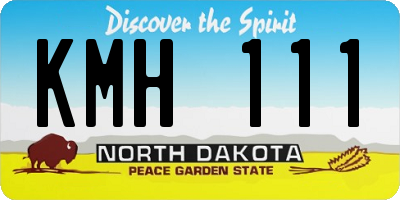 ND license plate KMH111