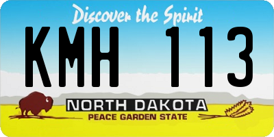 ND license plate KMH113