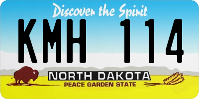 ND license plate KMH114