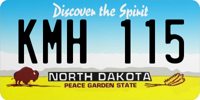 ND license plate KMH115