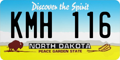 ND license plate KMH116
