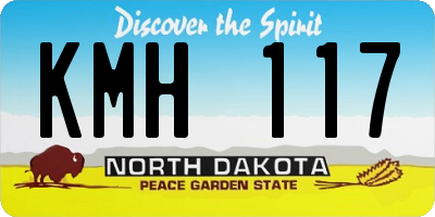 ND license plate KMH117