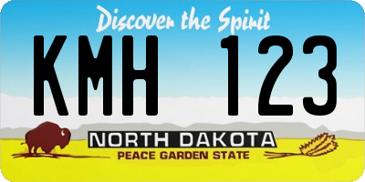ND license plate KMH123