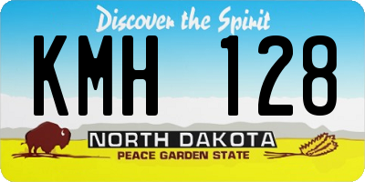 ND license plate KMH128