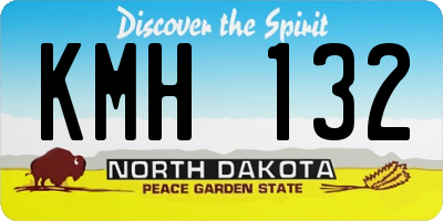 ND license plate KMH132