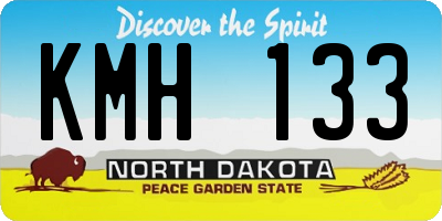 ND license plate KMH133