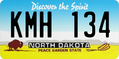 ND license plate KMH134