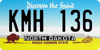 ND license plate KMH136