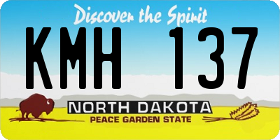 ND license plate KMH137