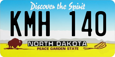 ND license plate KMH140