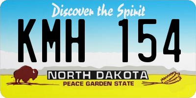 ND license plate KMH154