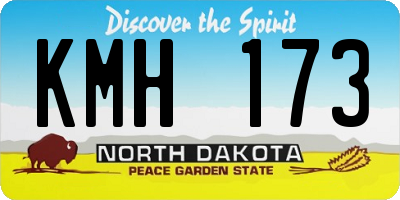 ND license plate KMH173