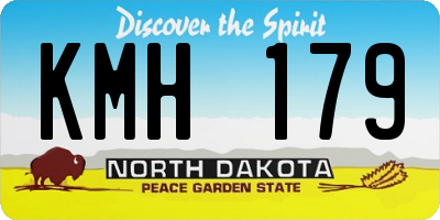 ND license plate KMH179