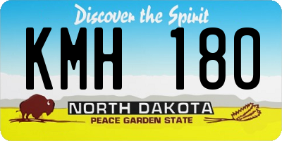 ND license plate KMH180