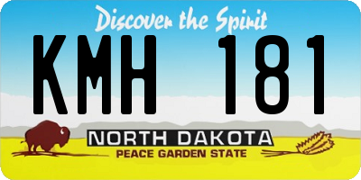 ND license plate KMH181